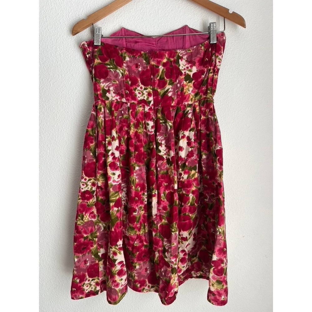 Newport News Floral Strapless Sweetheart Neckline Dress Women Size 6 - Picture 2 of 4